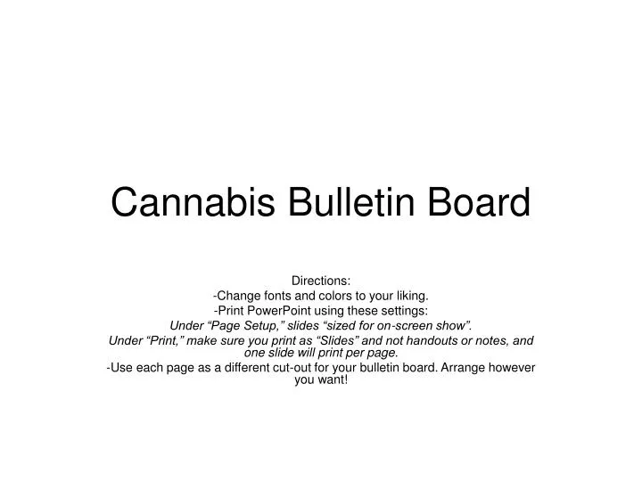 cannabis bulletin board