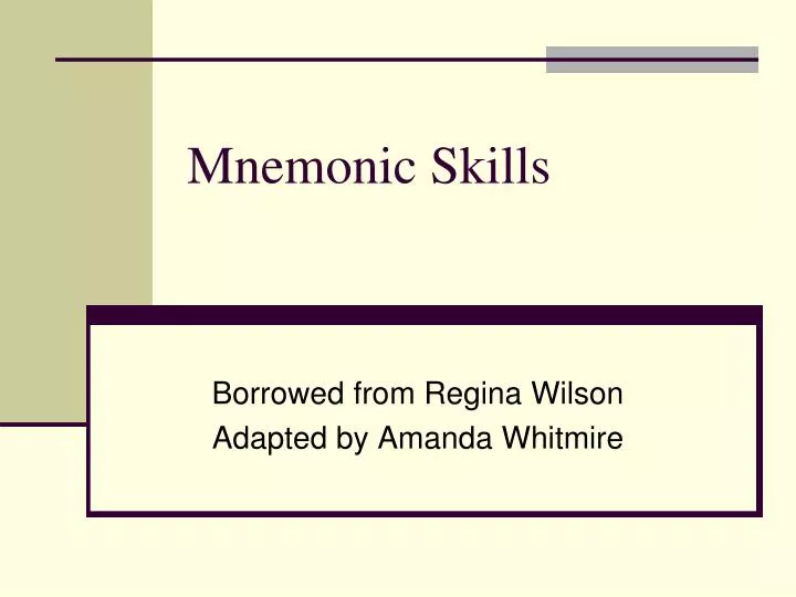 mnemonic skills