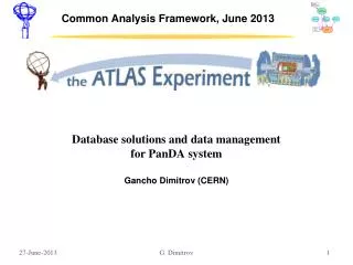 Common Analysis Framework, June 2013