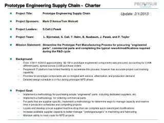 Prototype Engineering Supply Chain - Charter