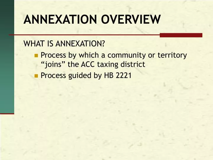 annexation overview