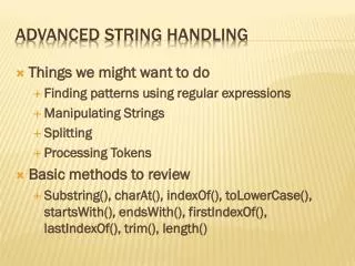 Advanced String handling
