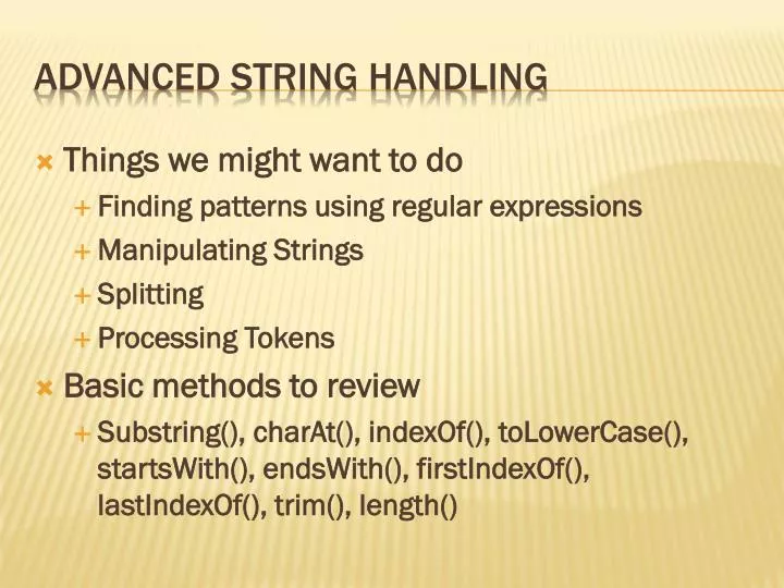 advanced string handling