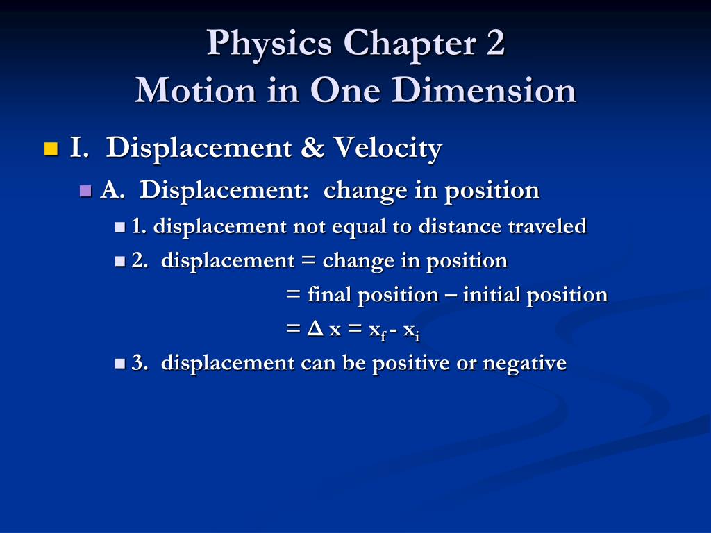 PPT - Physics Chapter 2 Motion in One Dimension PowerPoint Presentation ...