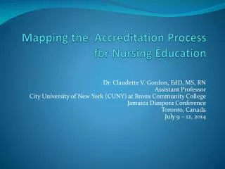 Mapping the Accreditation Process for Nursing Education