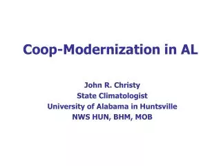 Coop-Modernization in AL