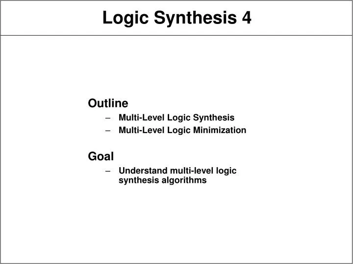 logic synthesis 4