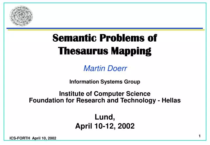 semantic problems of thesaurus mapping