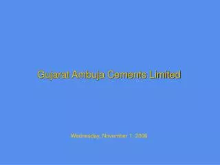 Gujarat Ambuja Cements Limited