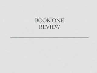 Book One Review