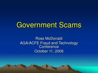Government Scams