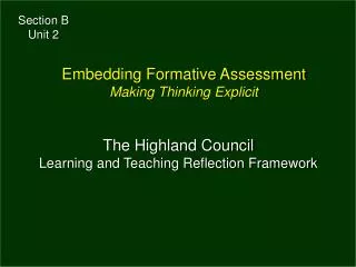 The Highland Council Learning and Teaching Reflection Framework