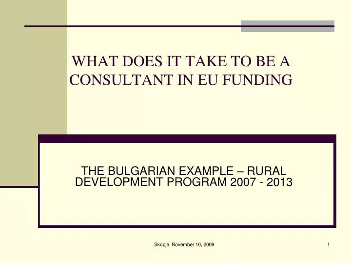 what does it take to be a consultant in eu funding