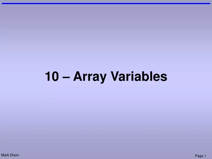 10 array variables