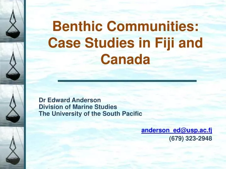 benthic communities case studies in fiji and canada