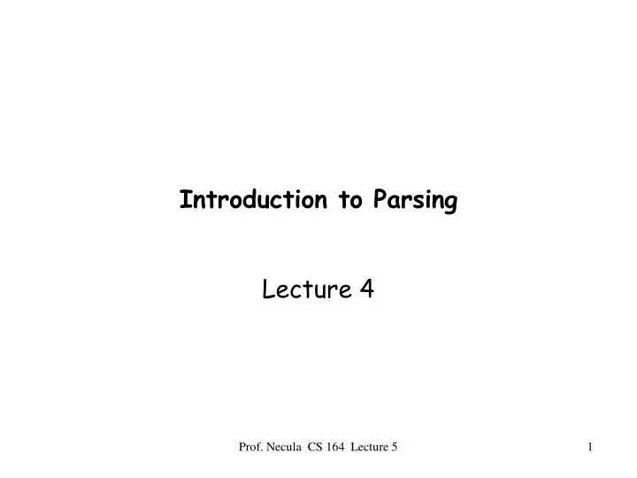 introduction to parsing