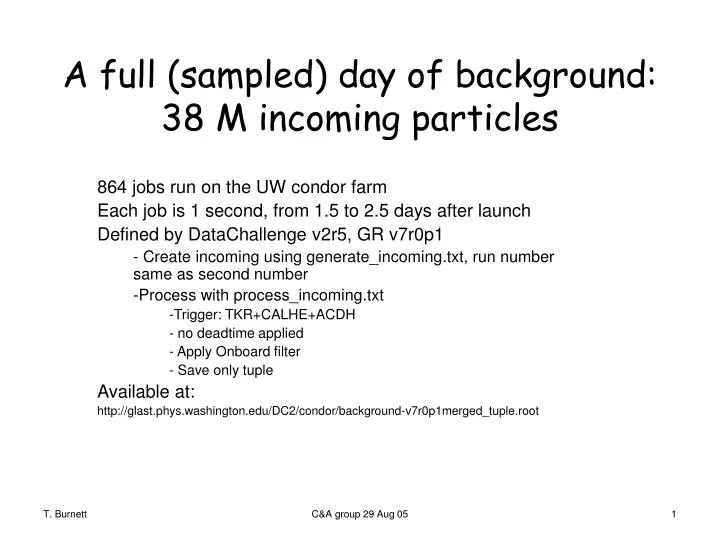 a full sampled day of background 38 m incoming particles