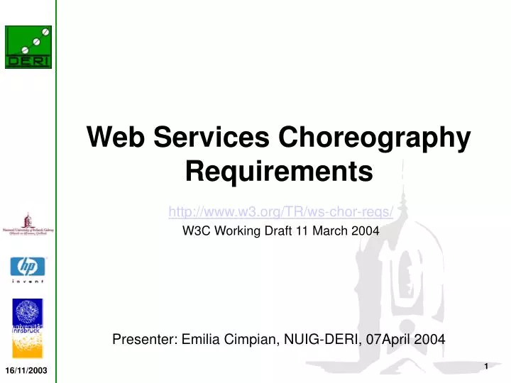 web services choreography requirements