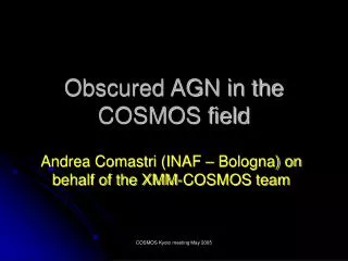 Obscured AGN in the COSMOS field