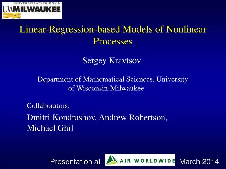 linear regression based models of nonlinear processes