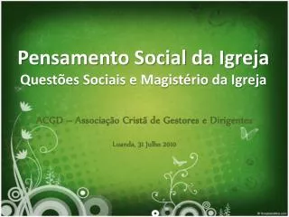 pensamento social da igreja quest es sociais e magist rio da igreja