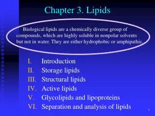 Chapter 3. Lipids