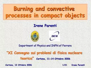 Burning and convective processes in compact objects