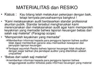 materialitas dan resiko