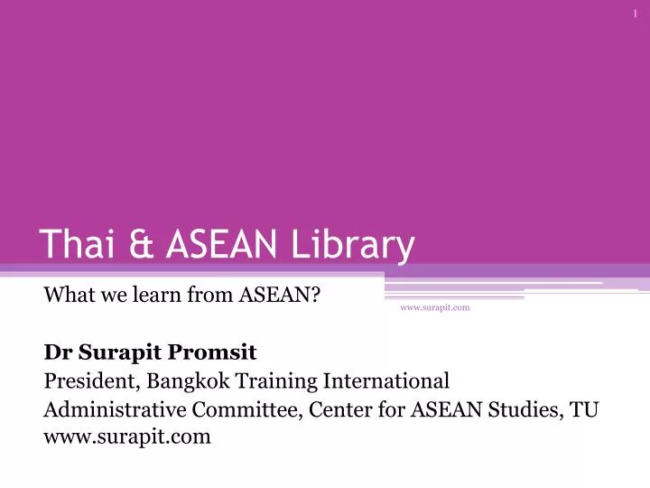 thai asean library