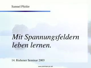 samuel pfeifer