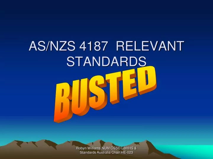 as nzs 4187 relevant standards