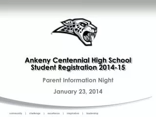 Ankeny Centennial High School Student Registration 2014-15