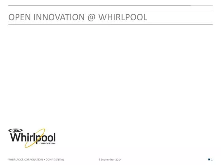 open innovation @ whirlpool