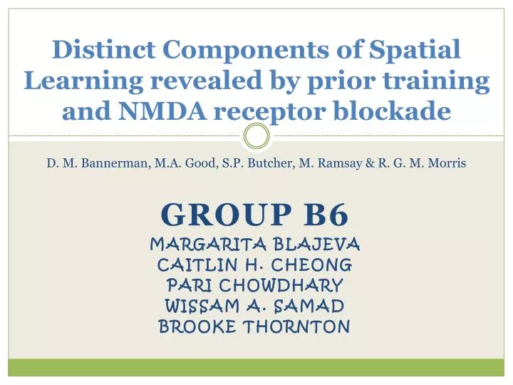 distinct components of spatial learning revealed by prior training and nmda receptor blockade