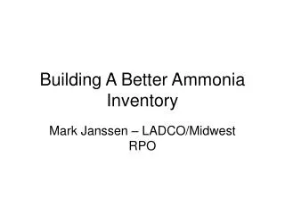 Building A Better Ammonia Inventory