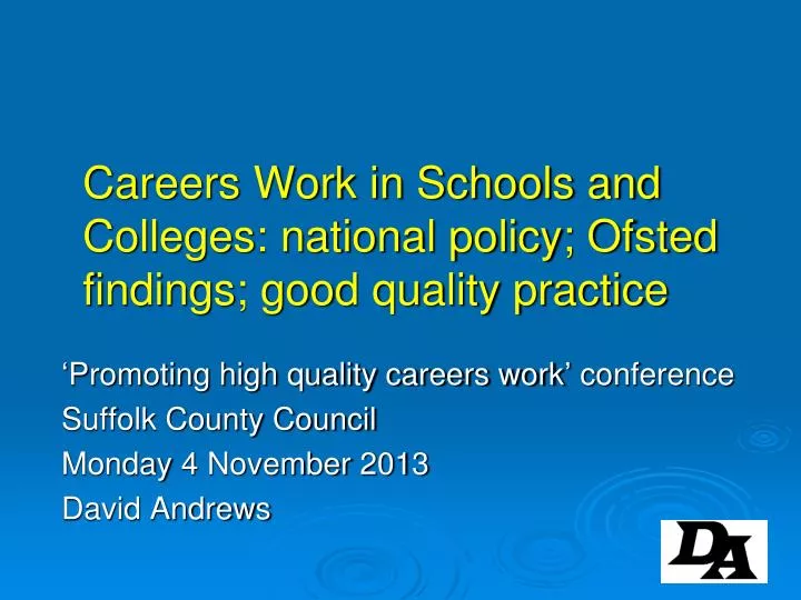 careers work in schools and colleges national policy ofsted findings good quality practice