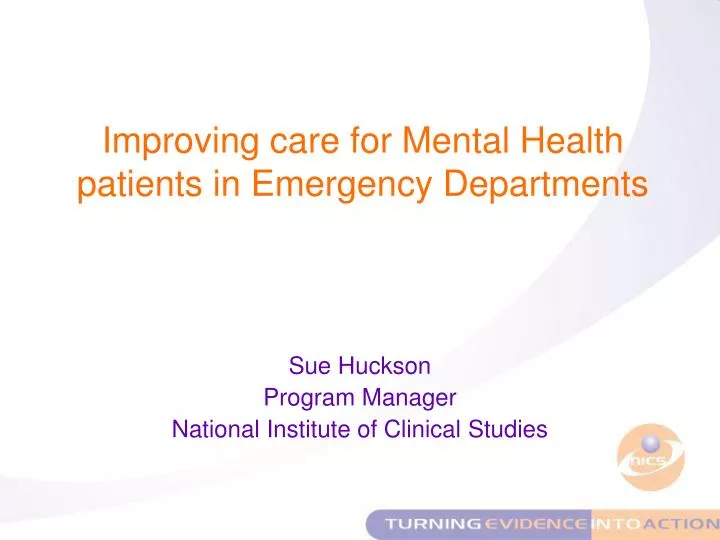 sue huckson program manager national institute of clinical studies