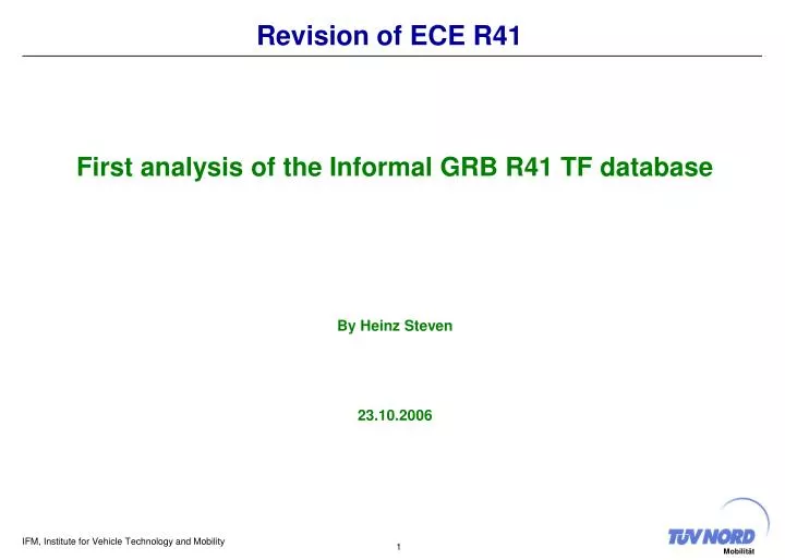 revision of ece r41