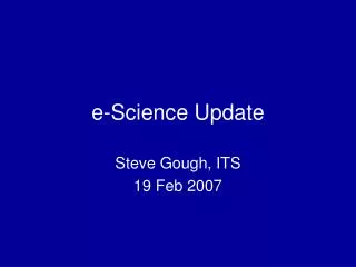e-Science Update