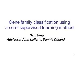 Gene family classification using a semi-supervised learning method