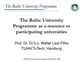 The Baltic University Programme as a resource to participating universities