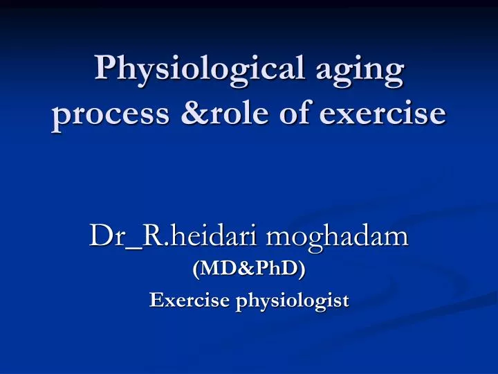 physiological aging process role of exercise