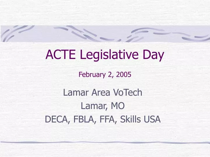 acte legislative day february 2 2005