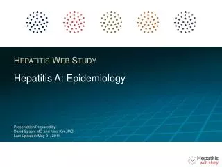 Hepatitis A: Epidemiology