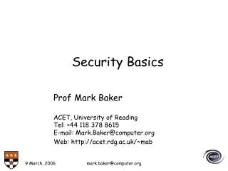 Security Basics