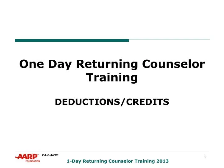 one day returning counselor training
