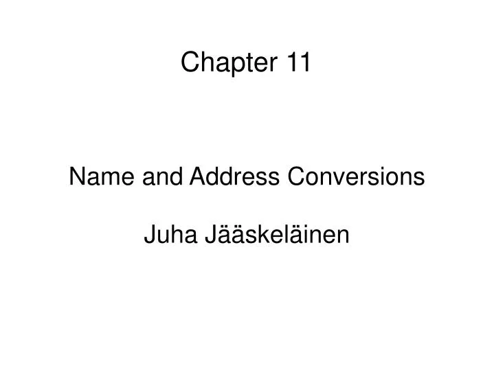 name and address conversions juha j skel inen