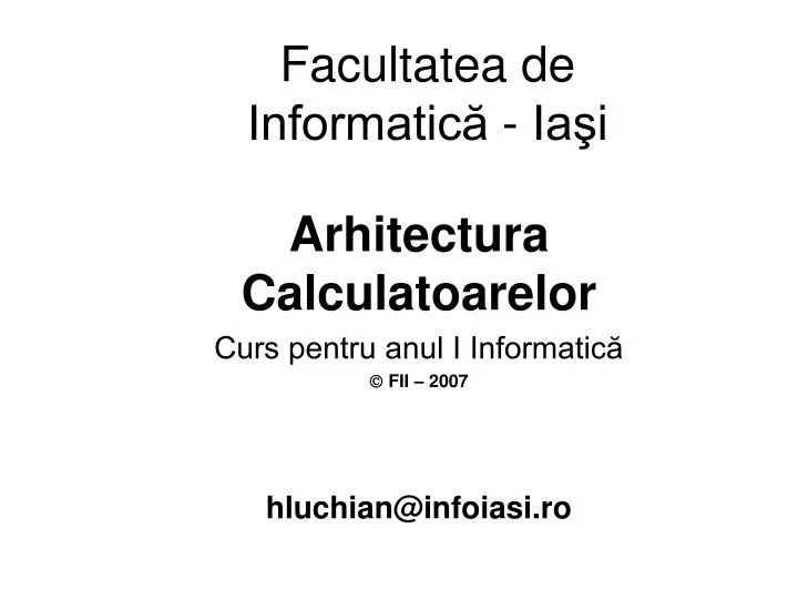 facultatea de informatic ia i