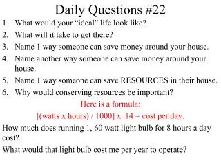 Daily Questions #22