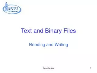 Text and Binary Files